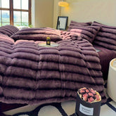 Luxury Thick Striped Plush Blanket – Cozy Warm Winter Throw