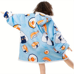 Oversized Sherpa Wearable Blanket Hoodie – Plush Fleece Sweatshirt with Pockets