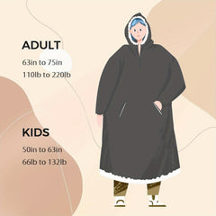 Oversized Sherpa Wearable Blanket Hoodie – Plush Fleece Sweatshirt with Pockets