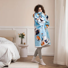 Oversized Sherpa Wearable Blanket Hoodie – Plush Fleece Sweatshirt with Pockets