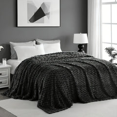 Luxury Oversized Flannel Fleece Blanket 10x10 ft – Heavy Plush King Bedspread