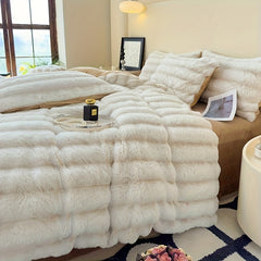 Luxury Thick Striped Plush Blanket – Cozy Warm Winter Throw