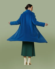 Blue Faux Fur Maxi Duchess Coat