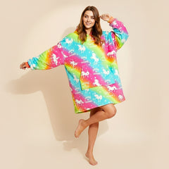 New Rainbow Lazy Clothes – Cozy Oversized Pullover Hoodie