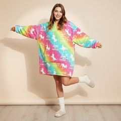 New Rainbow Lazy Clothes – Cozy Oversized Pullover Hoodie
