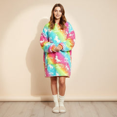 New Rainbow Lazy Clothes – Cozy Oversized Pullover Hoodie