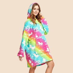 New Rainbow Lazy Clothes – Cozy Oversized Pullover Hoodie