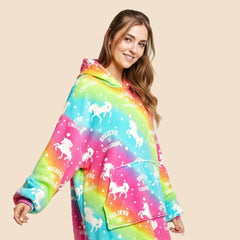 New Rainbow Lazy Clothes – Cozy Oversized Pullover Hoodie