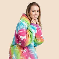New Rainbow Lazy Clothes – Cozy Oversized Pullover Hoodie