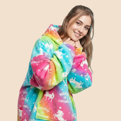 New Rainbow Lazy Clothes – Cozy Oversized Pullover Hoodie
