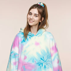 Pink and Blue Lazy Clothes – Cozy Oversized Hoodie