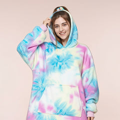 Pink and Blue Lazy Clothes – Cozy Oversized Hoodie