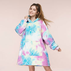 Pink and Blue Lazy Clothes – Cozy Oversized Hoodie