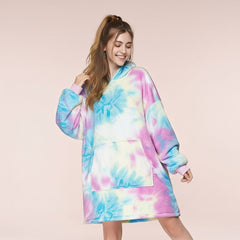 Pink and Blue Lazy Clothes – Cozy Oversized Hoodie