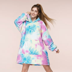 Pink and Blue Lazy Clothes – Cozy Oversized Hoodie