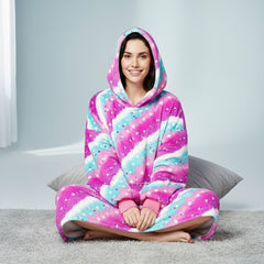 Starry Sky – Pink and Blue Lazy Clothes Oversized Hoodie