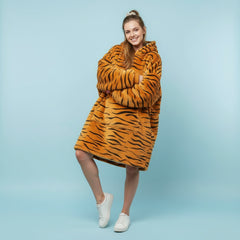 Tiger Pattern Lazy Clothes – Cozy Oversized Statement Hoodie