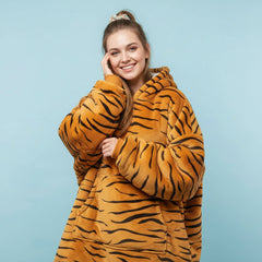 Tiger Pattern Lazy Clothes – Cozy Oversized Statement Hoodie