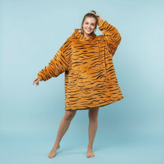 Tiger Pattern Lazy Clothes – Cozy Oversized Statement Hoodie