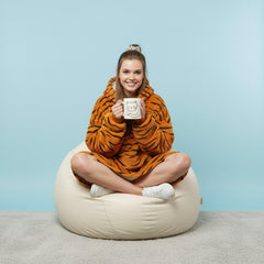 Tiger Pattern Lazy Clothes – Cozy Oversized Statement Hoodie