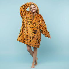 Tiger Pattern Lazy Clothes – Cozy Oversized Statement Hoodie