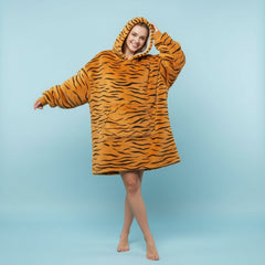 Tiger Pattern Lazy Clothes – Cozy Oversized Statement Hoodie