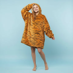 Tiger Pattern Lazy Clothes – Cozy Oversized Statement Hoodie