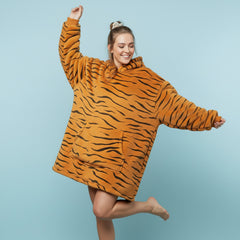 Tiger Pattern Lazy Clothes – Cozy Oversized Statement Hoodie