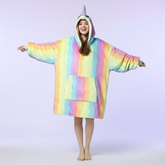 Unicorn Embroidery Hoodie – Cozy Oversized Pullover with Magical Design