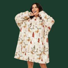 Christmas Elk Lazy Clothes – Cozy Holiday Oversized Hoodie