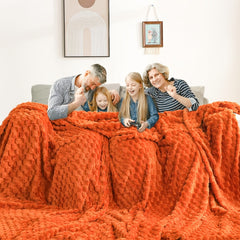 Luxury Oversized Flannel Fleece Blanket 10x10 ft – Heavy Plush King Bedspread