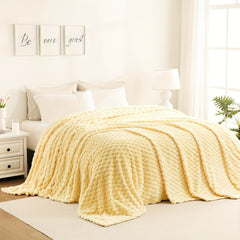 Luxury Oversized Flannel Fleece Blanket 10x10 ft – Heavy Plush King Bedspread